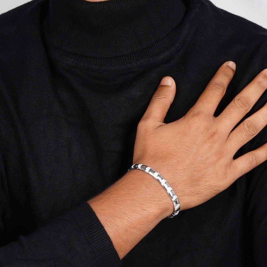 Silver Snake Bone Bracelet For Him : ZLBR-1060