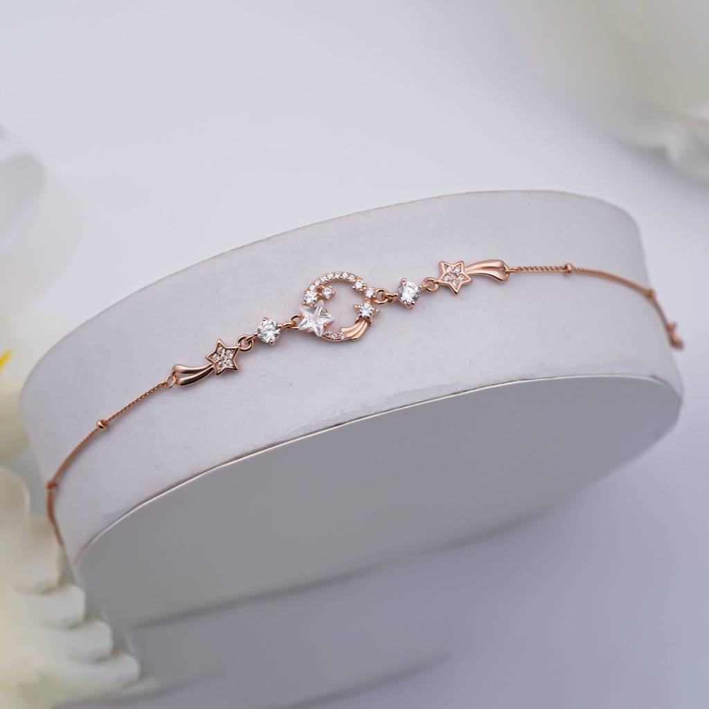Rose Gold Star Circle Bracelet : ZLBR-1062