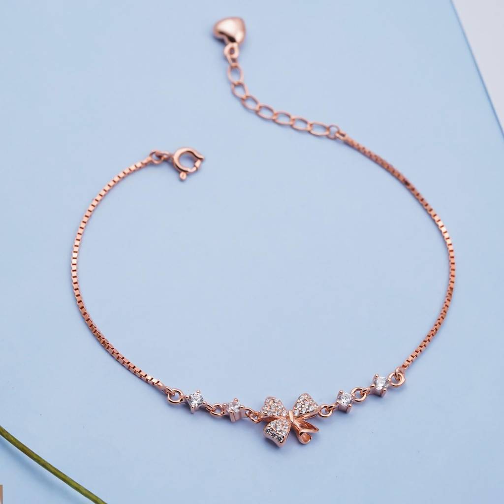 Rose Gold Leafy Charm Bracelet : ZLBR-1064R