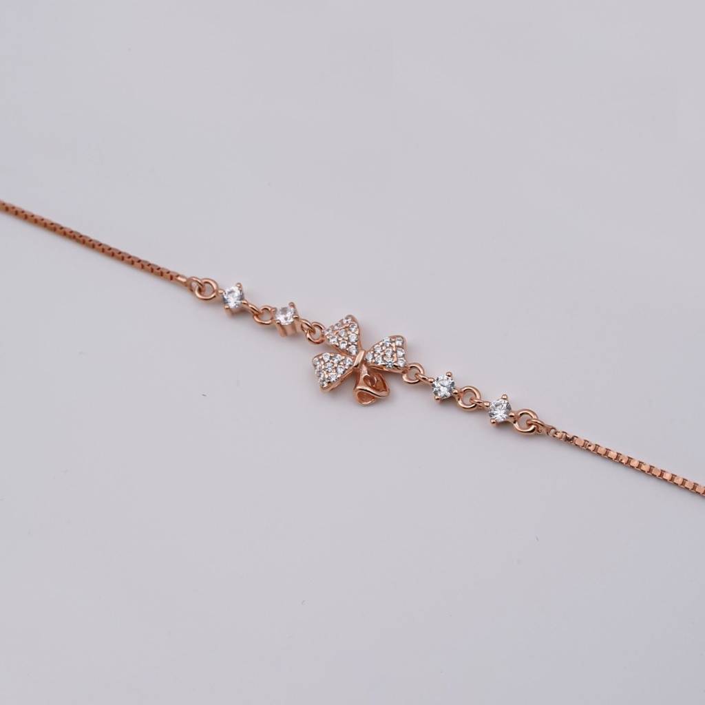 Rose Gold Leafy Charm Bracelet : ZLBR-1064R