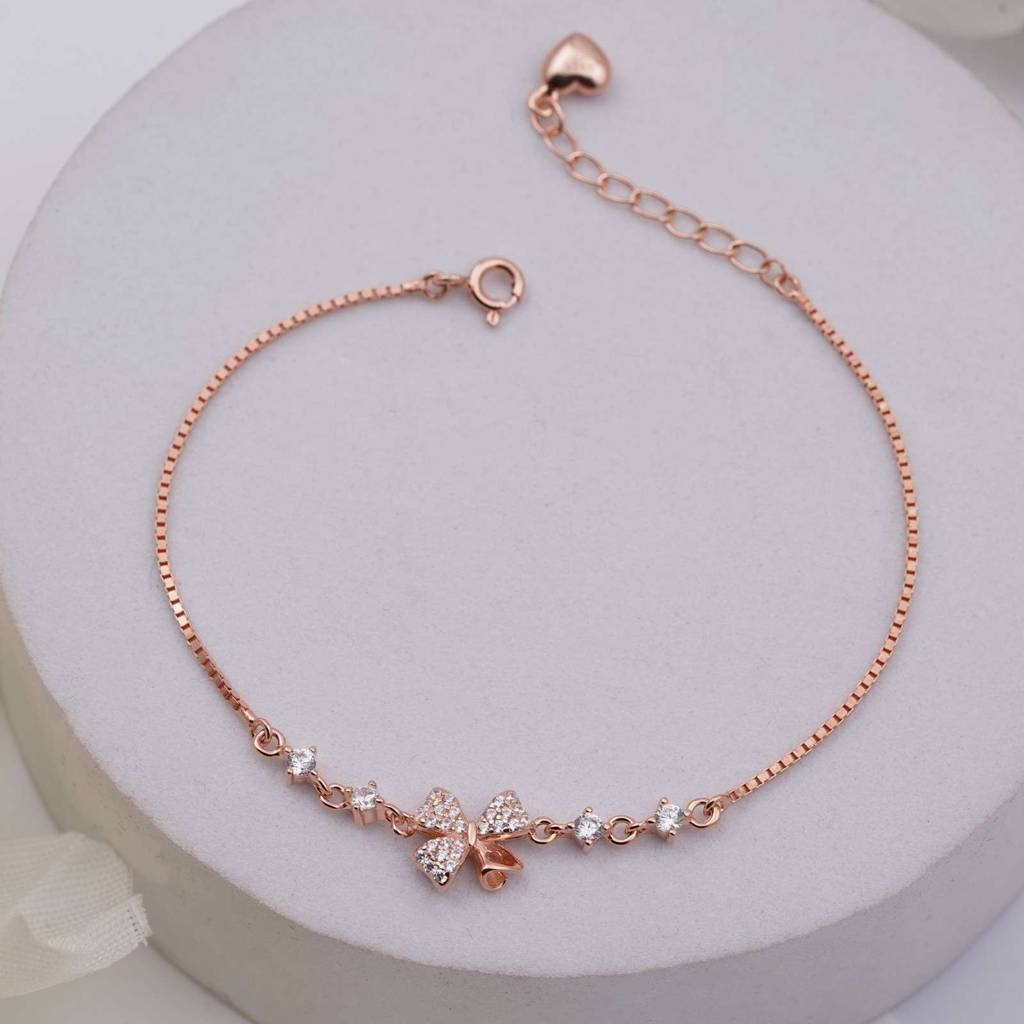 Rose Gold Leafy Charm Bracelet : ZLBR-1064R