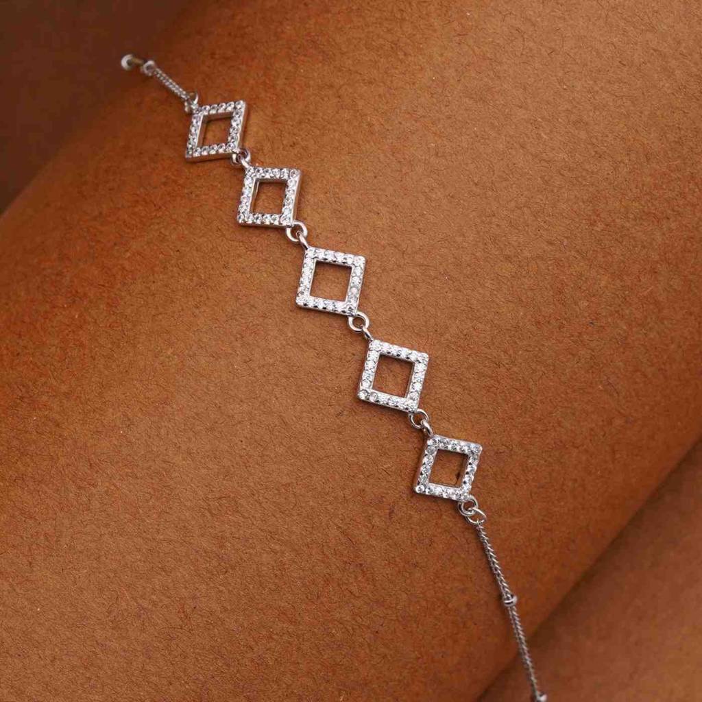 Silver Square Crush Bracelet : ZLBR-1066
