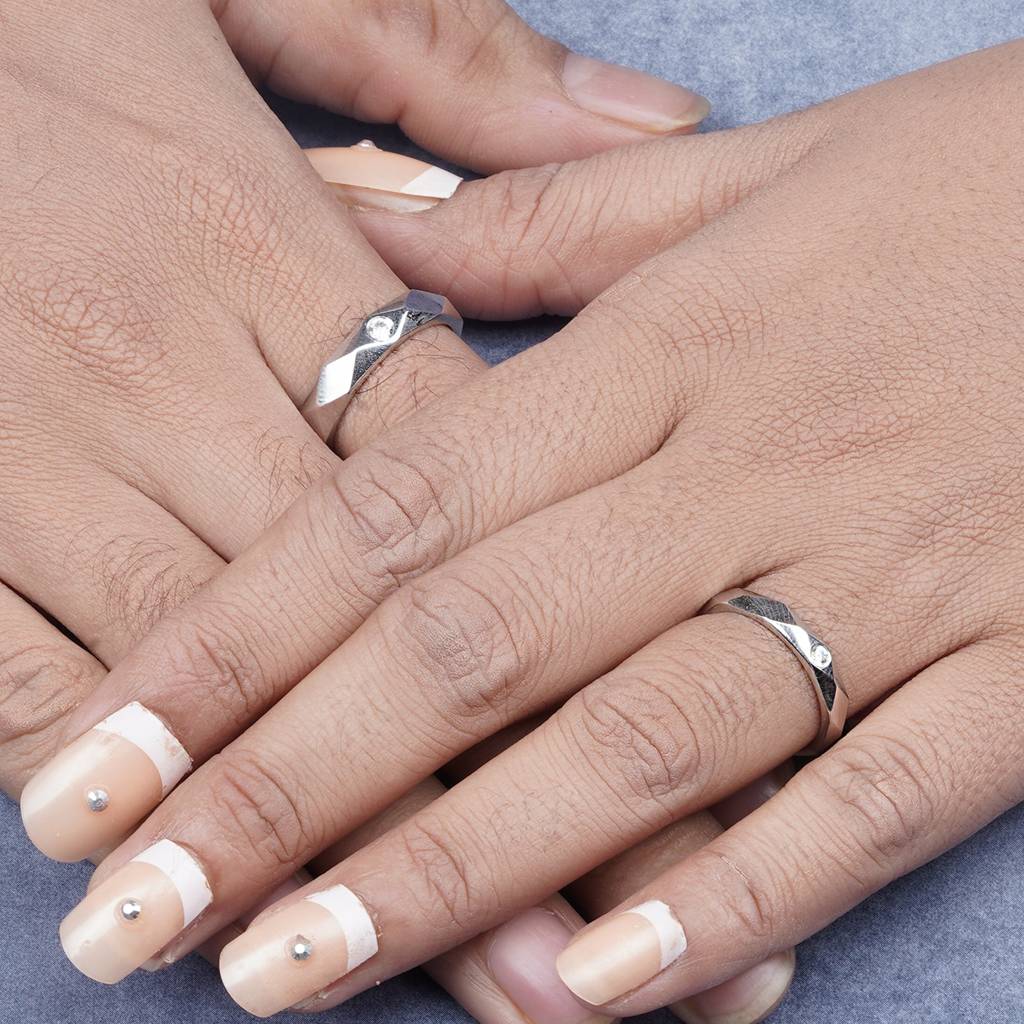 Silver Harmony Matching Couple Band : ZLCPLR-1001