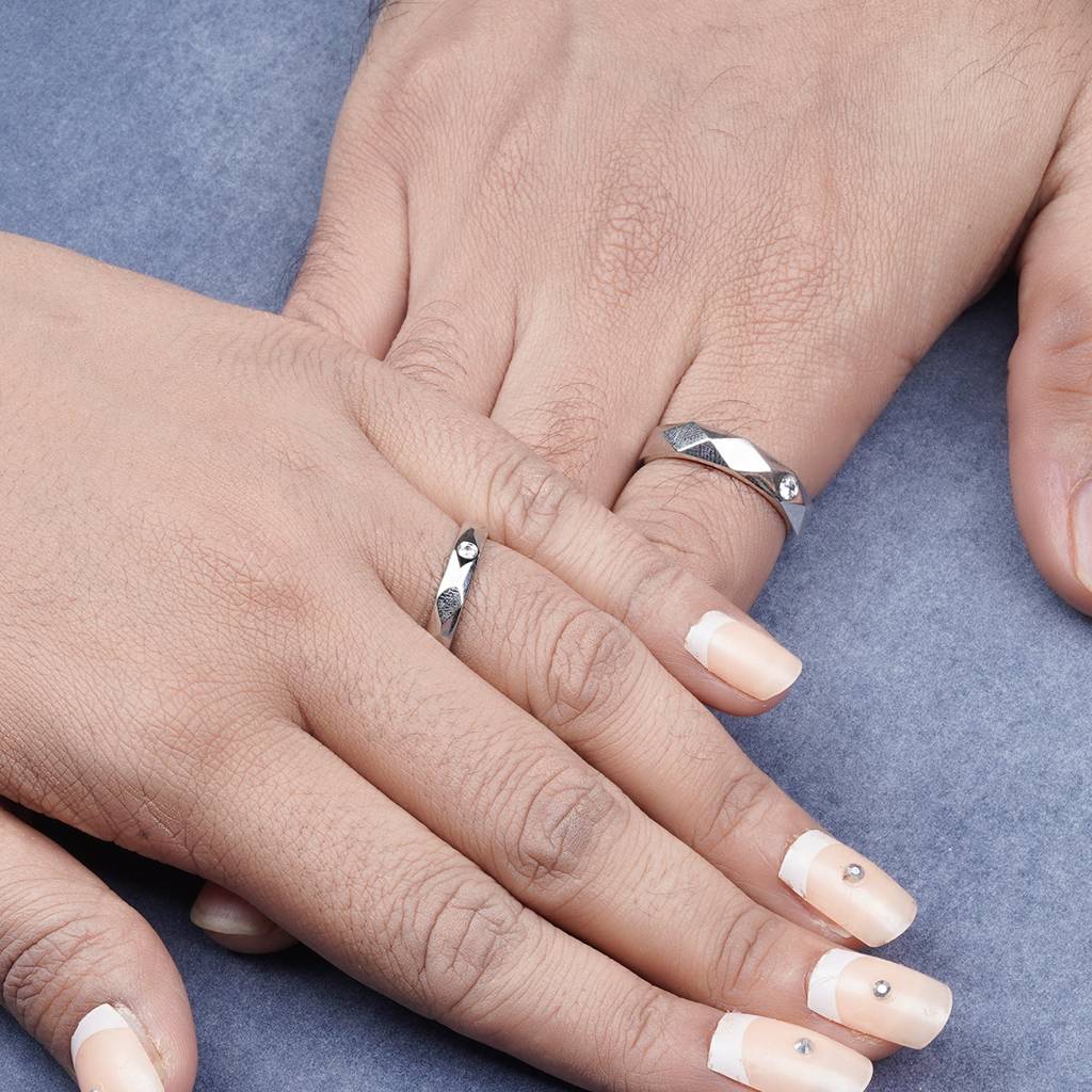 Silver Harmony Matching Couple Band : ZLCPLR-1001