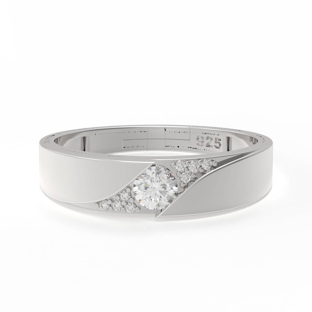 Silver Criss Cross Theme Couple Bands : ZLCPLR-1011