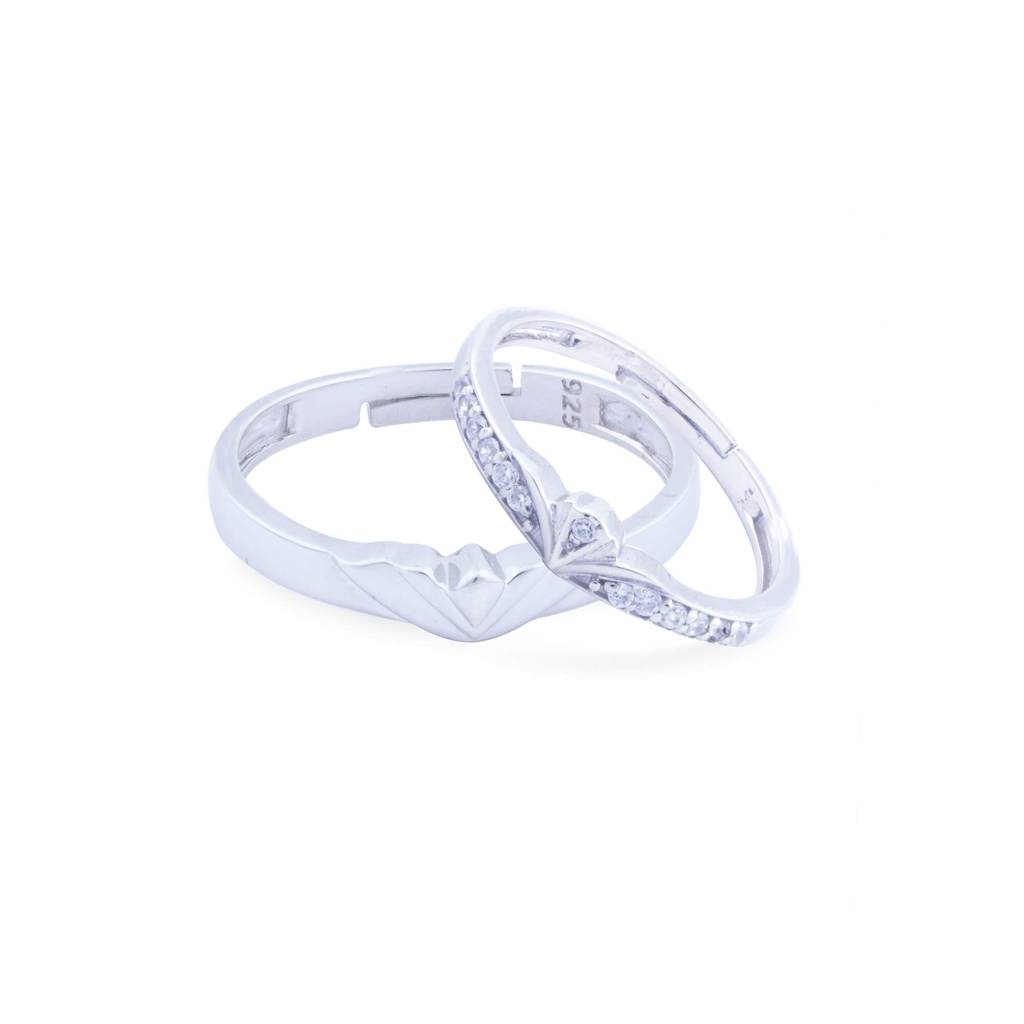 Silver Princess Knight Couple Rings : ZLCPLR-1012