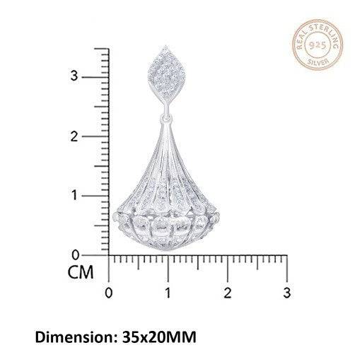 Silver Jhumka Diamond Ethnic Wear Earrings : ZLE-1001