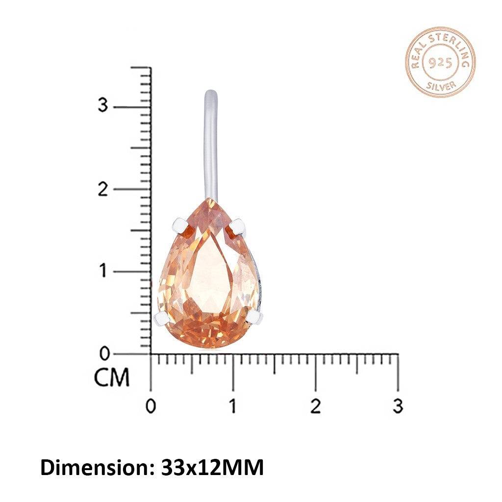 Silver Classy Peach Morganite Solitaire Earrings : ZLE-1004