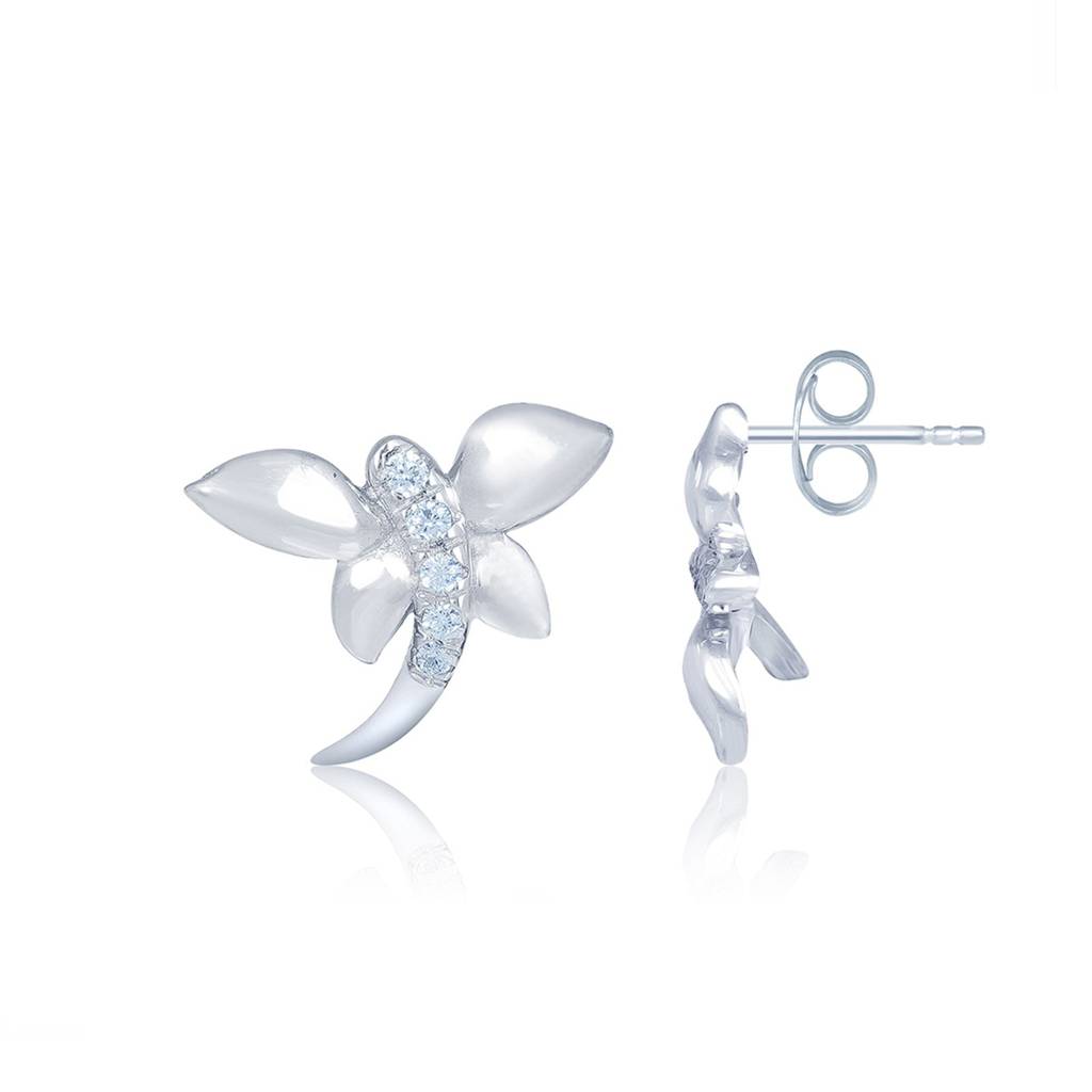Silver Butterfly Stud : ZLE-1005