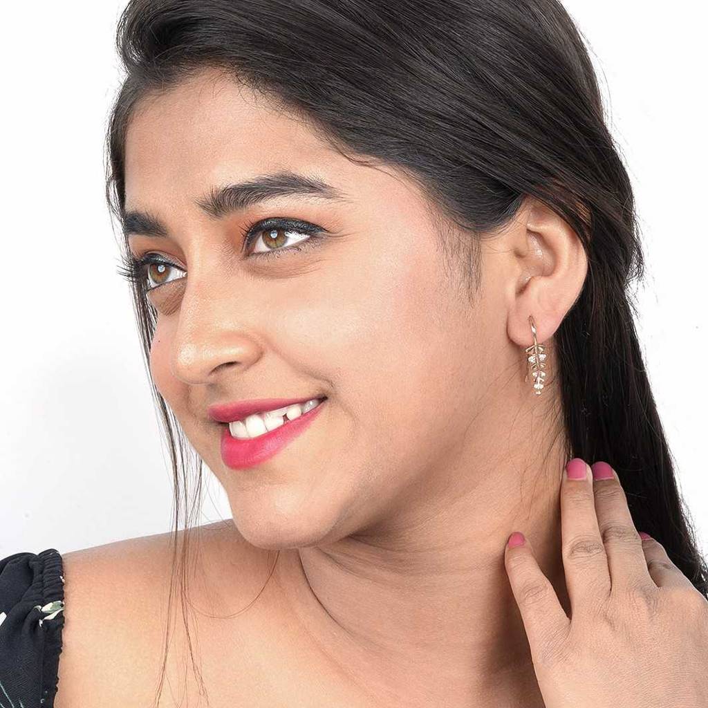 Rose Gold Matte Twig Earrings : ZLE-1010