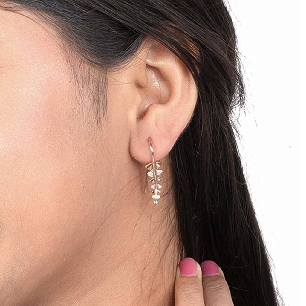 Rose Gold Matte Twig Earrings : ZLE-1010