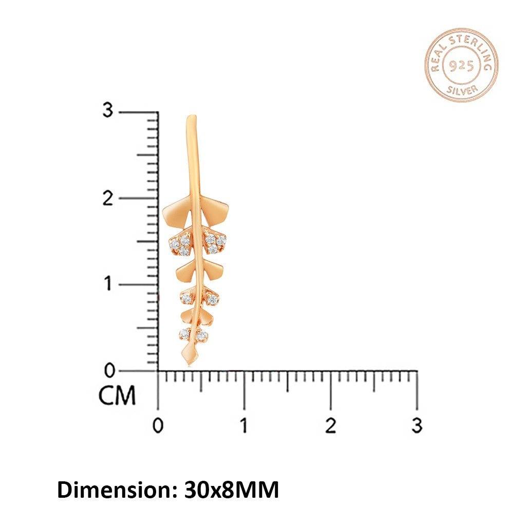 Rose Gold Matte Twig Earrings : ZLE-1010