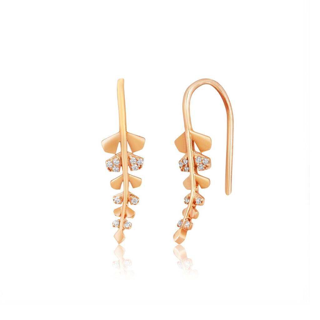 Rose Gold Matte Twig Earrings : ZLE-1010