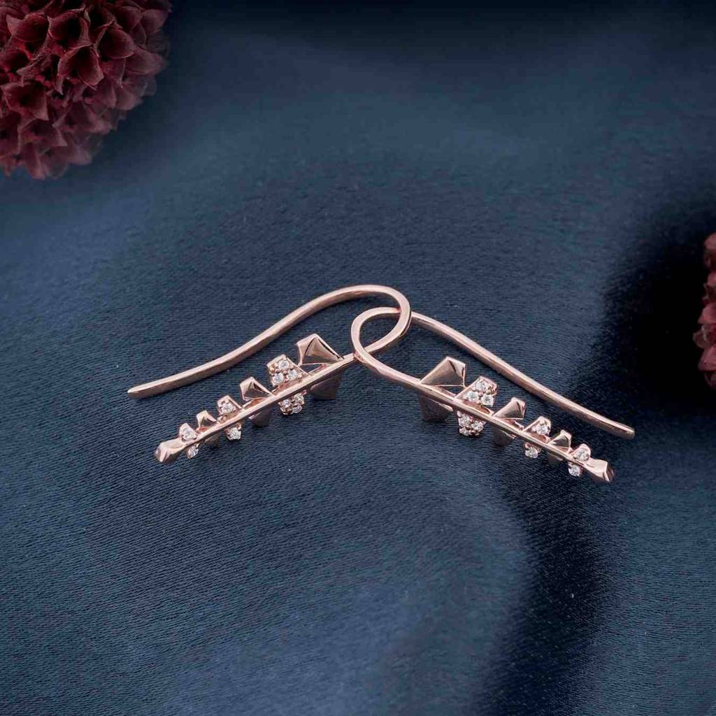 Rose Gold Matte Twig Earrings : ZLE-1010