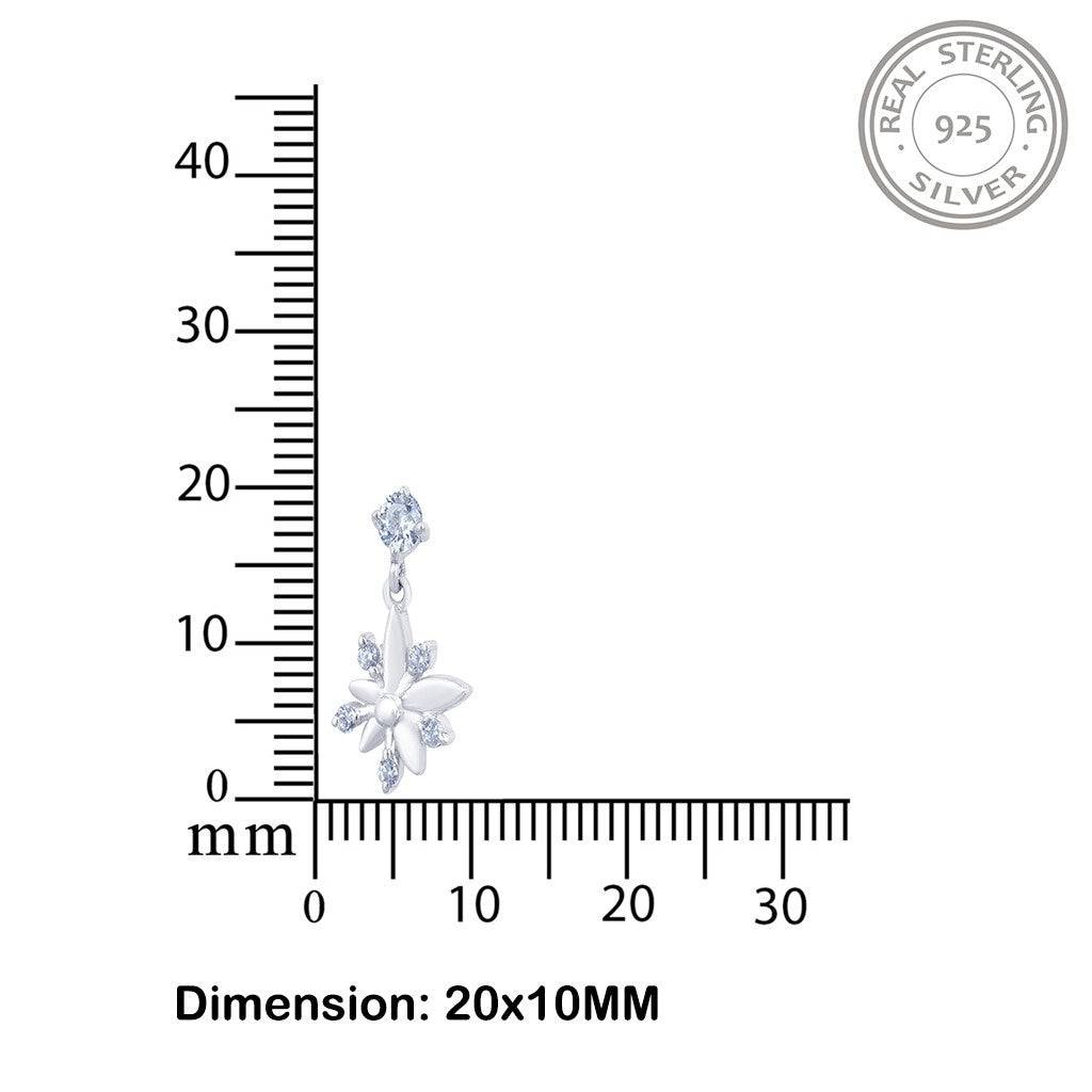 Silver Glossy Flower Petals Drop : ZLE-1011