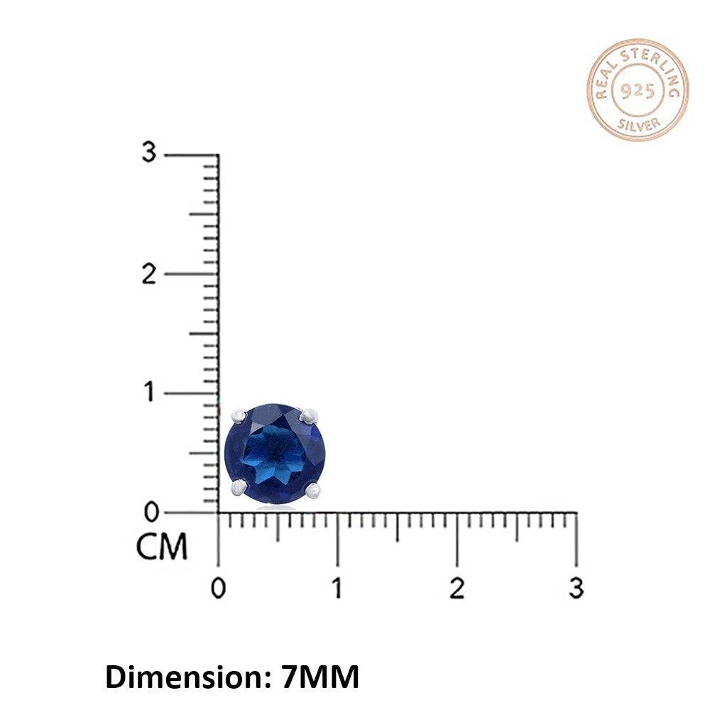 Silver Royal Blue Bloom Studs : ZLE-1020