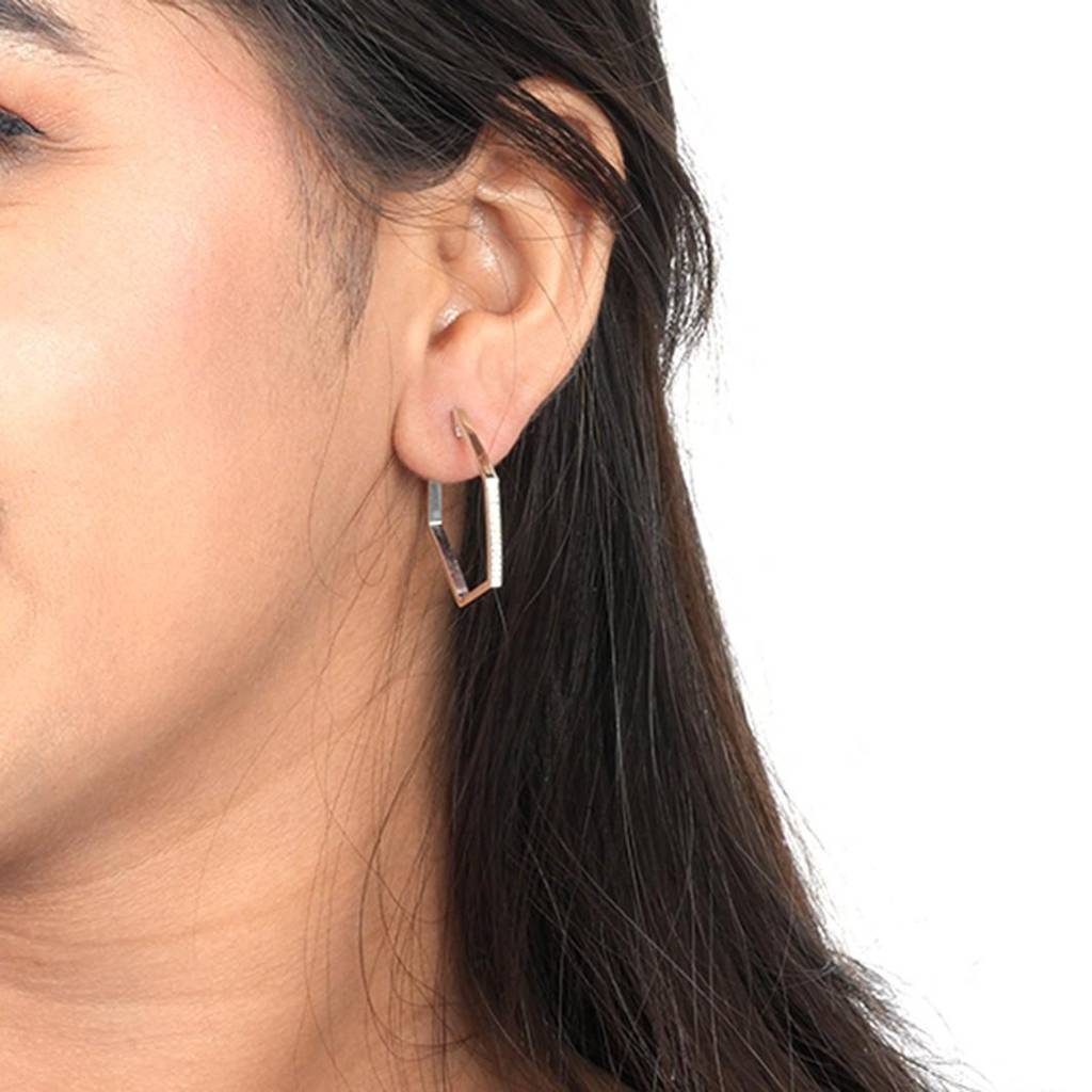 Silver Loop Hoop Earrings : ZLE-1021