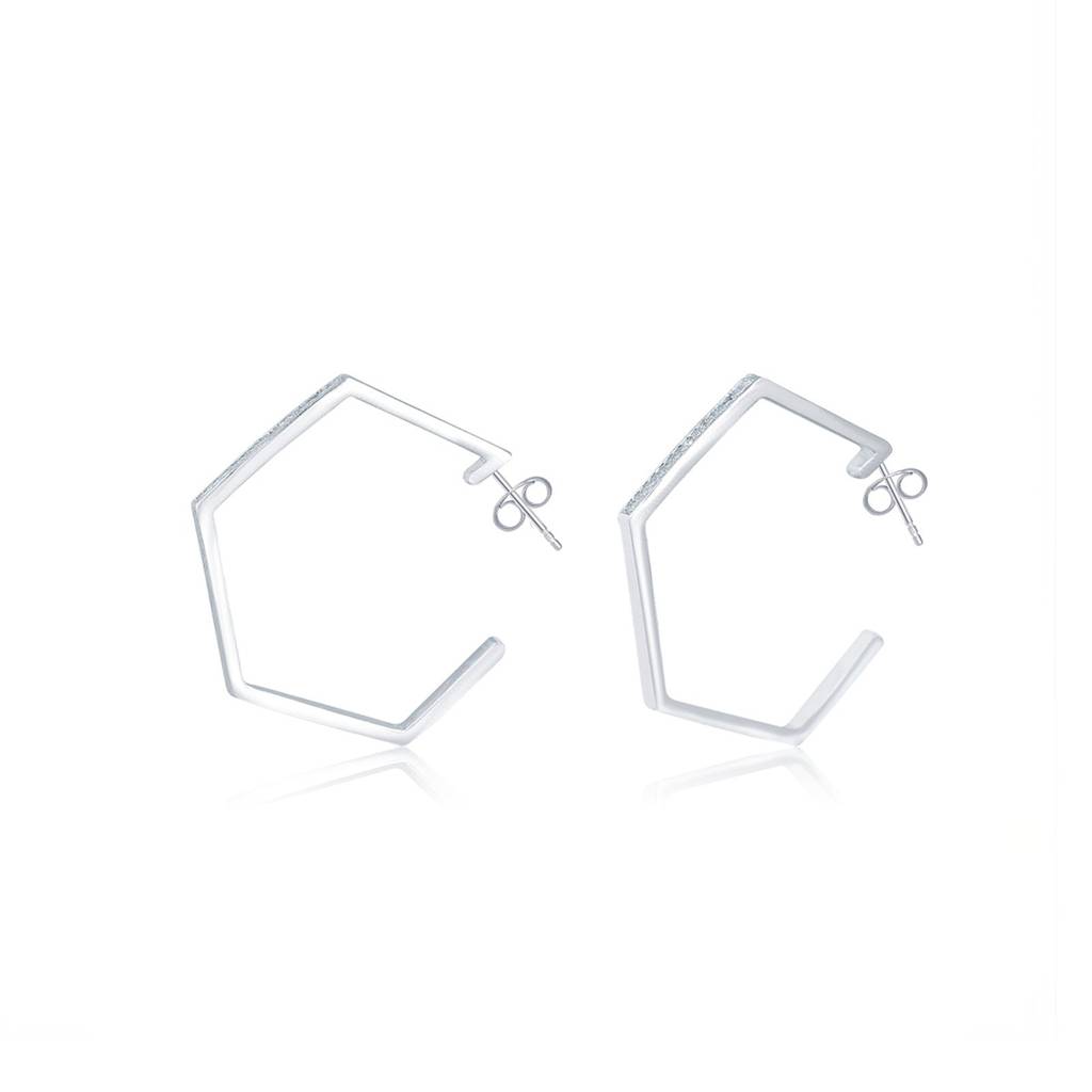 Silver Loop Hoop Earrings : ZLE-1021