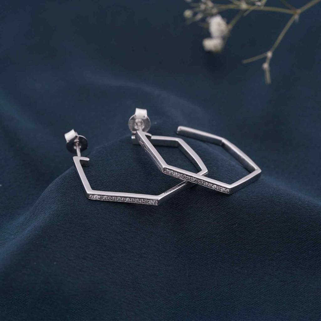 Silver Loop Hoop Earrings : ZLE-1021