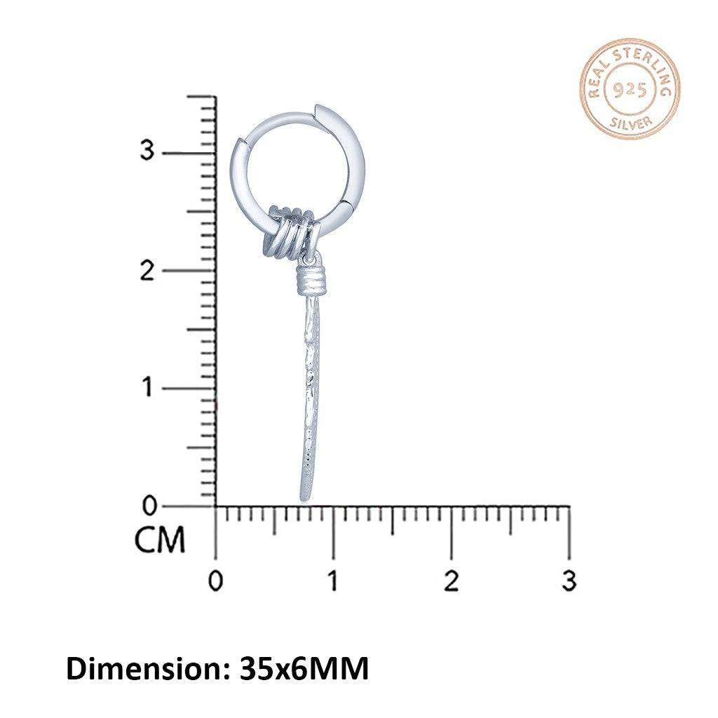 Silver Mini Feather Men'S Earrings : ZLE-1023