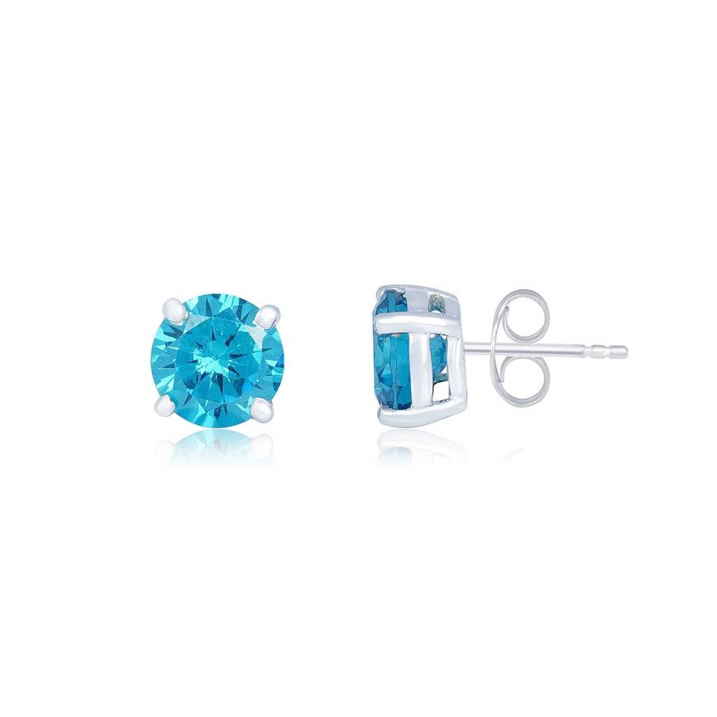Silver Topaz Bold Stud Earrings : ZLE-1027