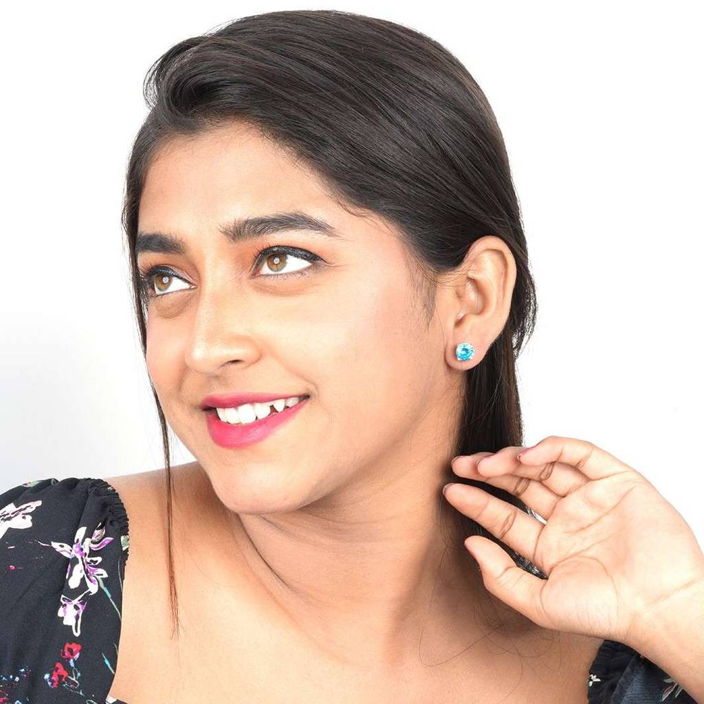 Silver Topaz Bold Stud Earrings : ZLE-1027