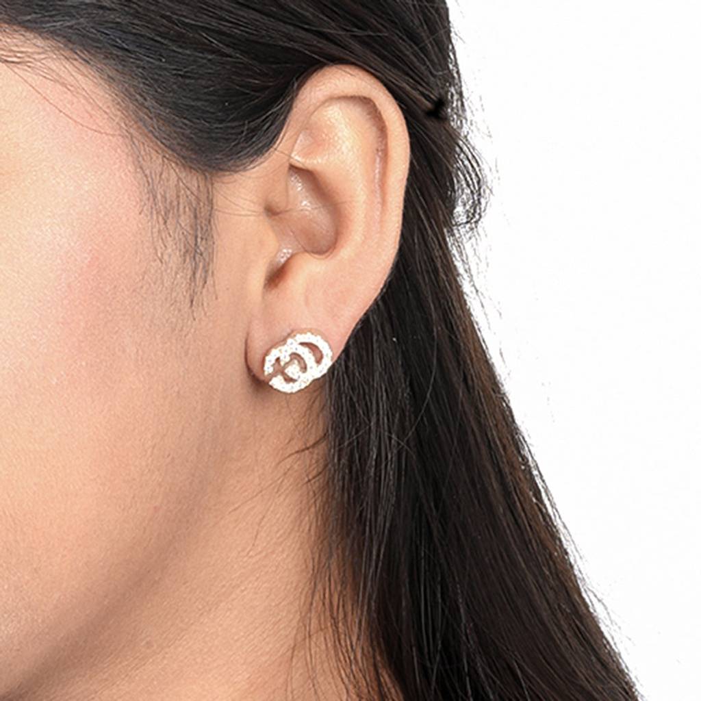 Silver Gg Theme Hip Hop Studs : ZLE-1037
