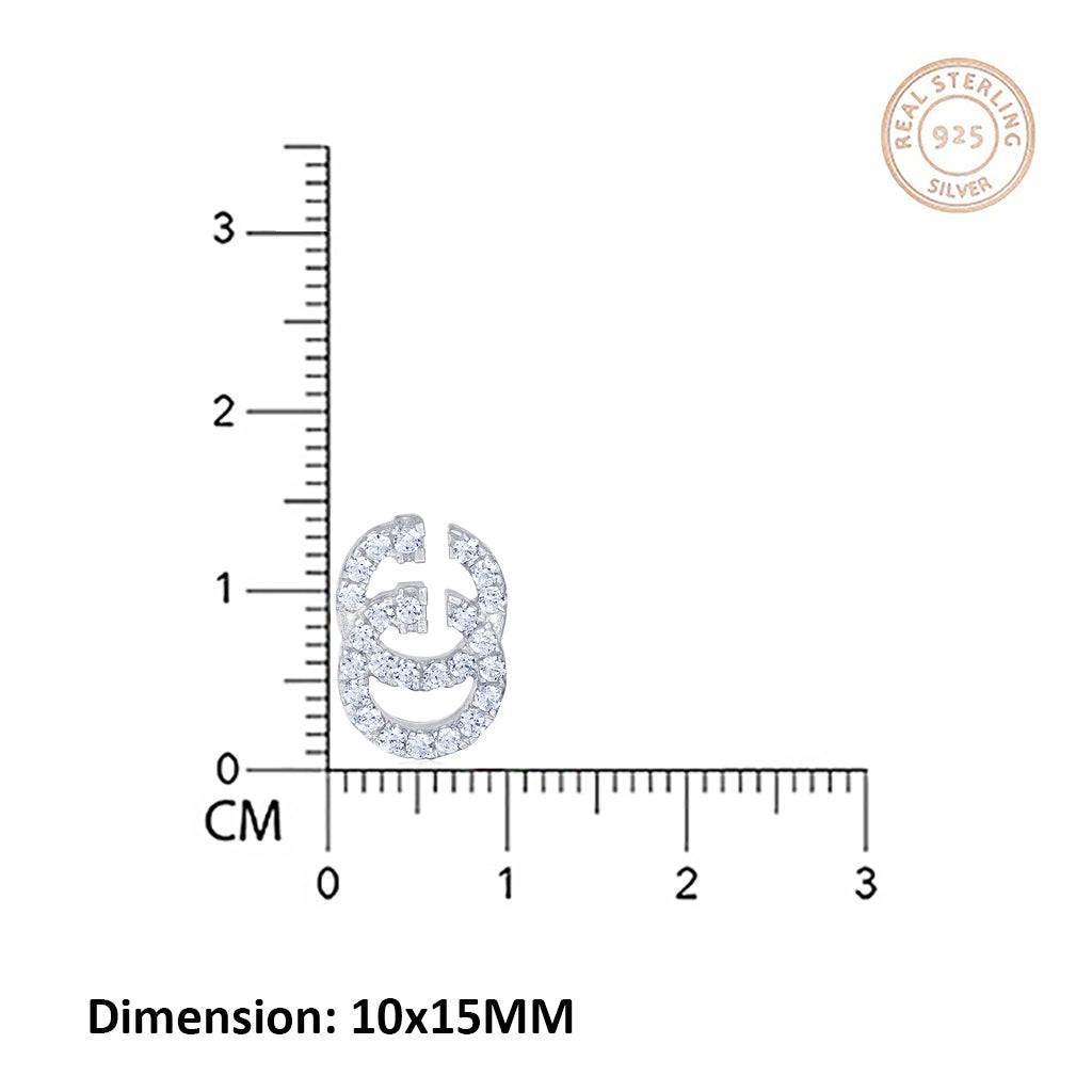 Silver Gg Theme Hip Hop Studs : ZLE-1037