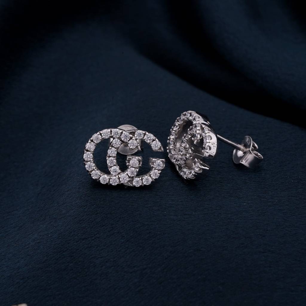Silver Gg Theme Hip Hop Studs : ZLE-1037