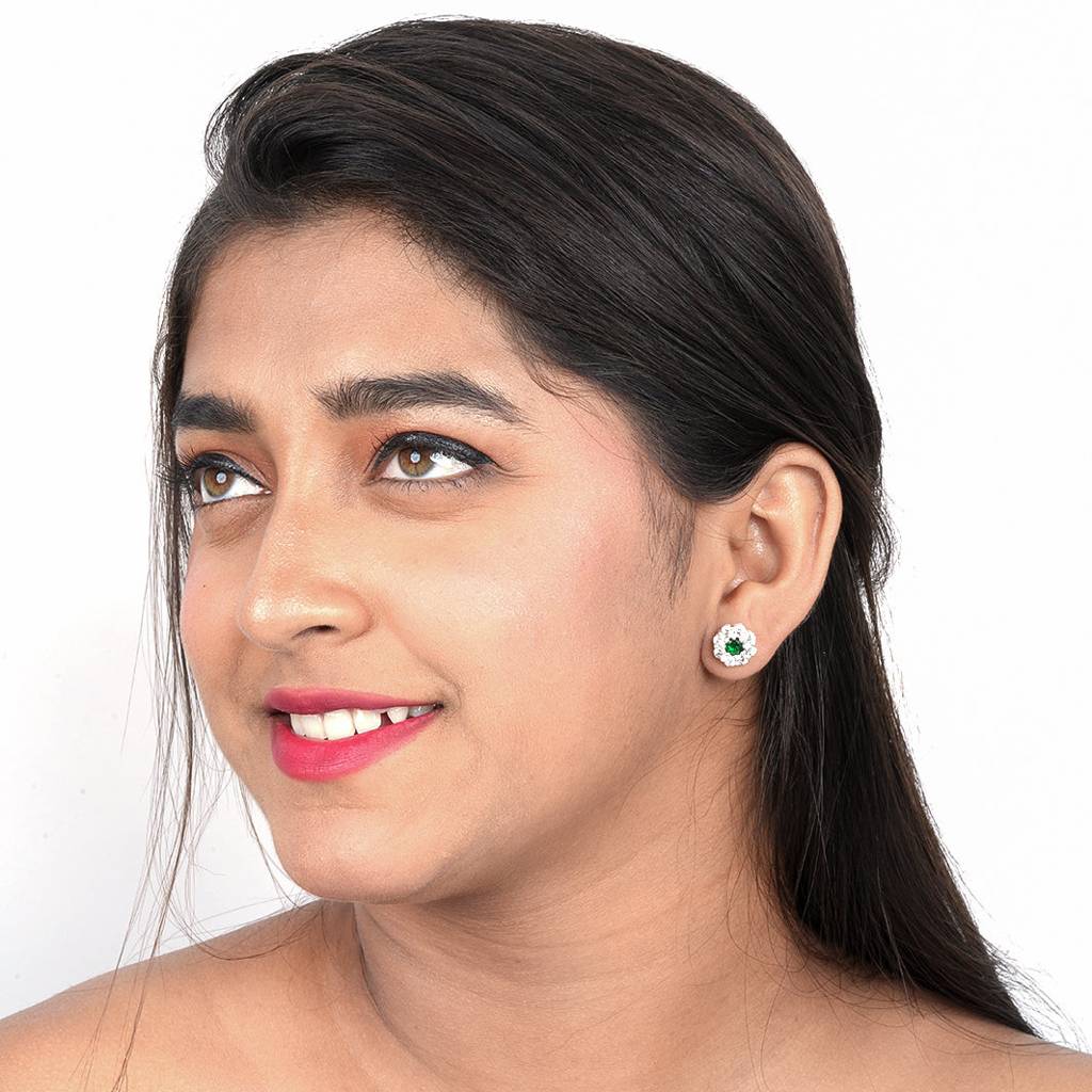 Silver Blooming Studs Earring : ZLE-1039