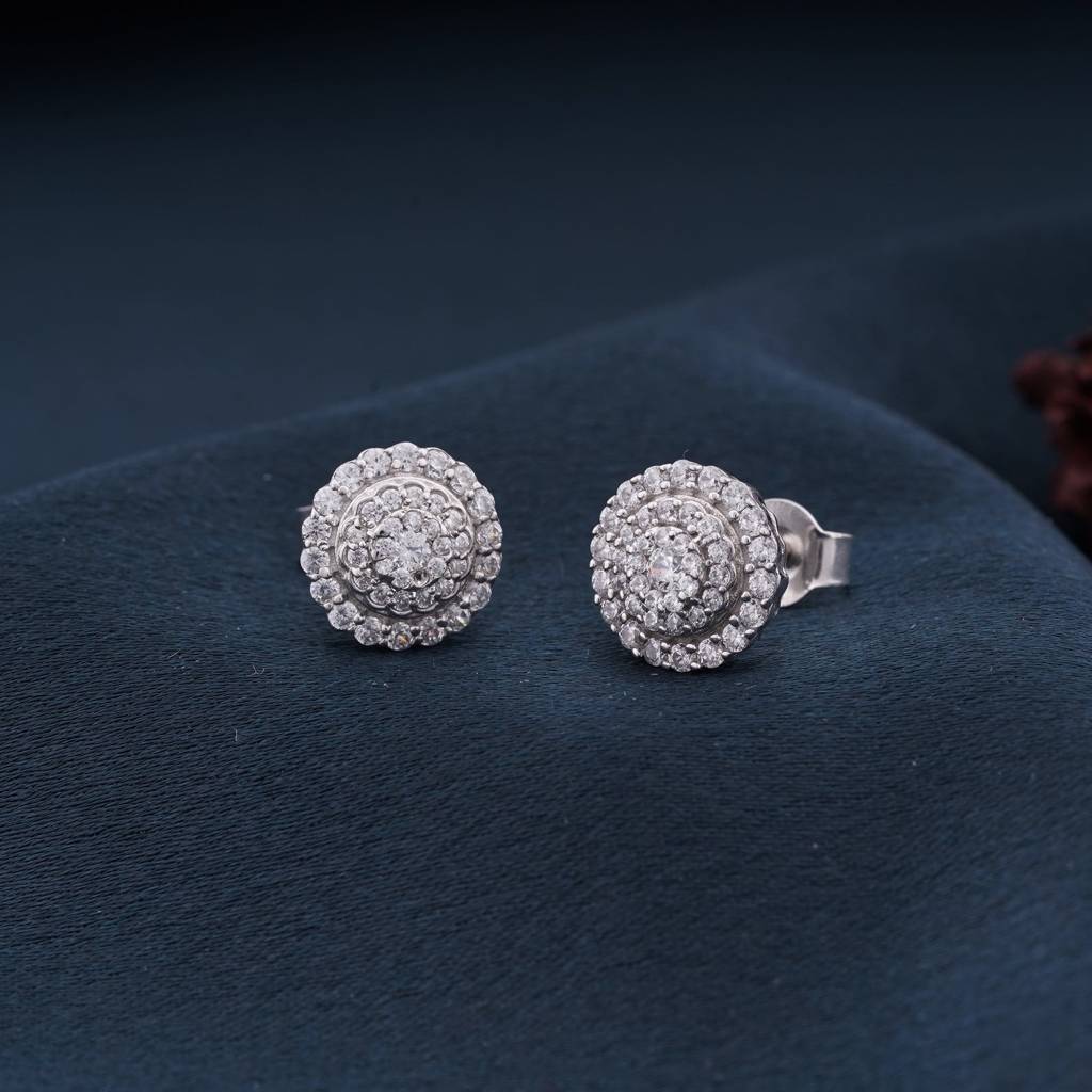 Silver Cluster Maya Studs : ZLE-1040