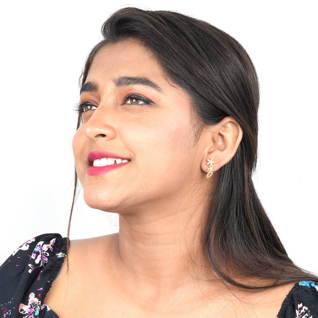Golden Star Constellation Stud Earrings : ZLE-1049