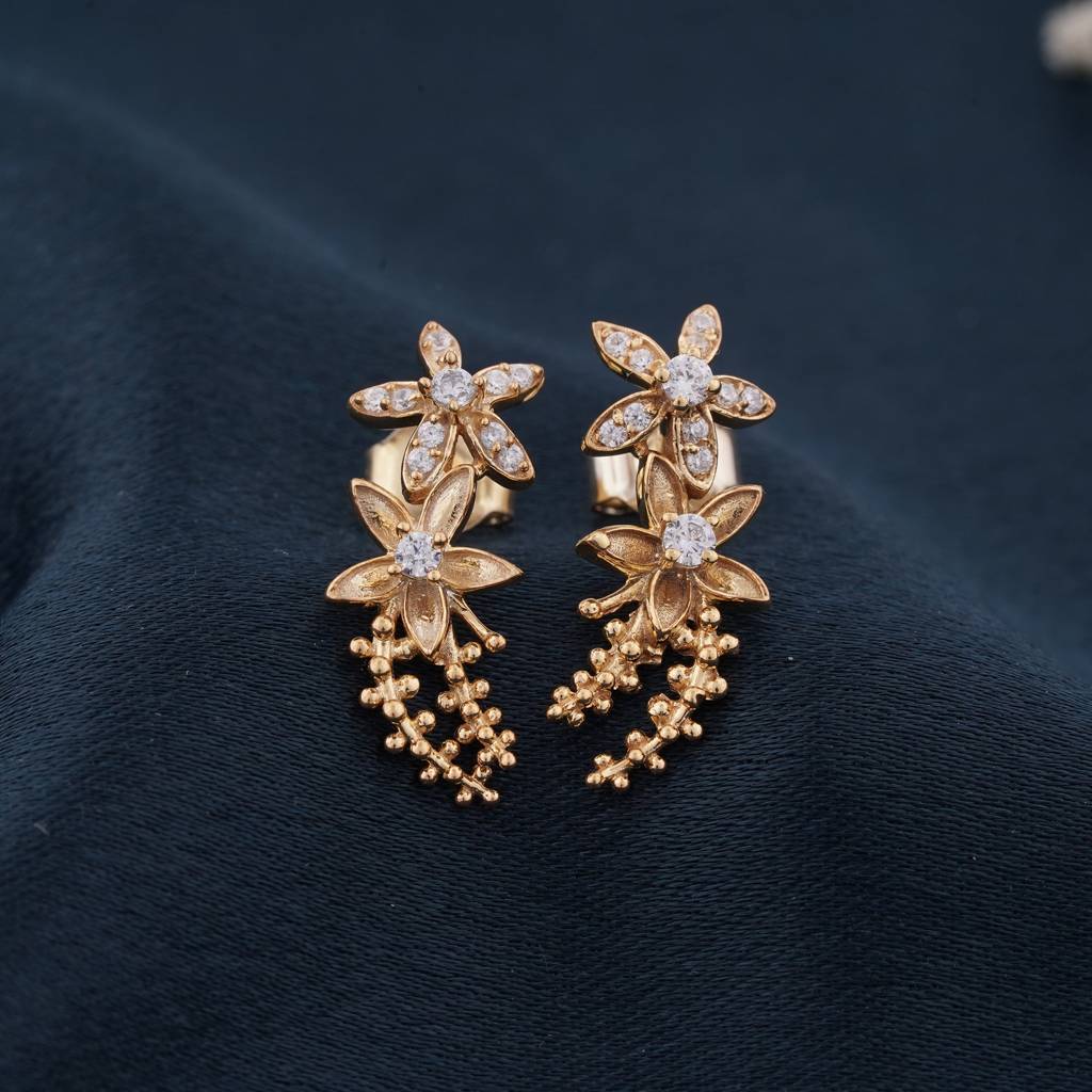 Golden Star Constellation Stud Earrings : ZLE-1049