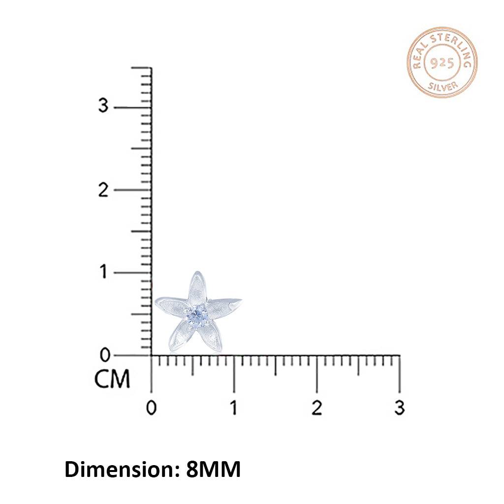 Silver Minimalist Star Studs : ZLE-1055