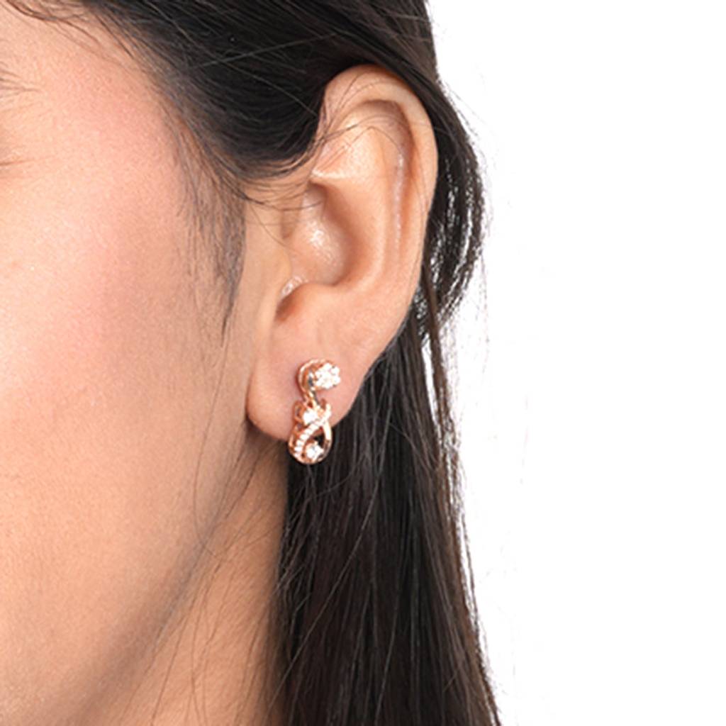 Rose Gold Infinity Stud Earring : ZLE-1062