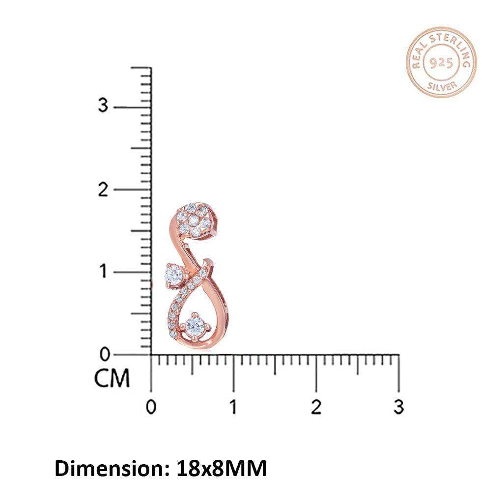 Rose Gold Infinity Stud Earring : ZLE-1062