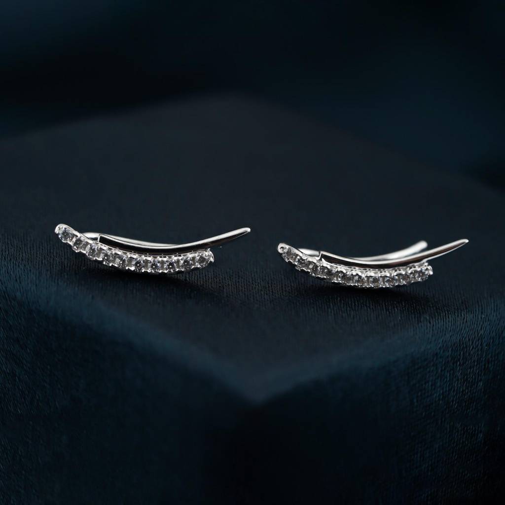 Silver Climber Clip Earrings : ZLE-1067