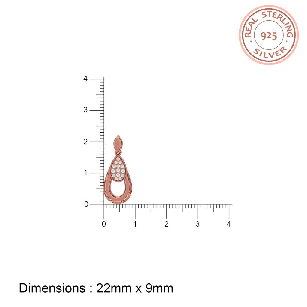 Rose Gold Teardrop Earrings : ZLE-1070R
