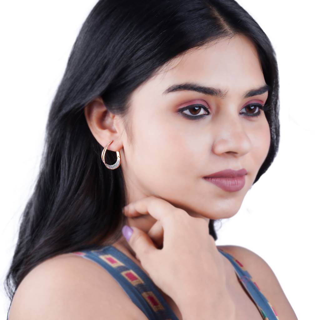 925 Sterling Silver Plated CZ Cubic Huggie Hoop 12mm Small Earrings Women Girl