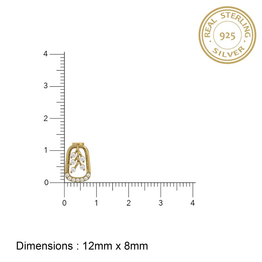 Golden Minimalist Floral Gold Stud Earrings : ZLE-1087