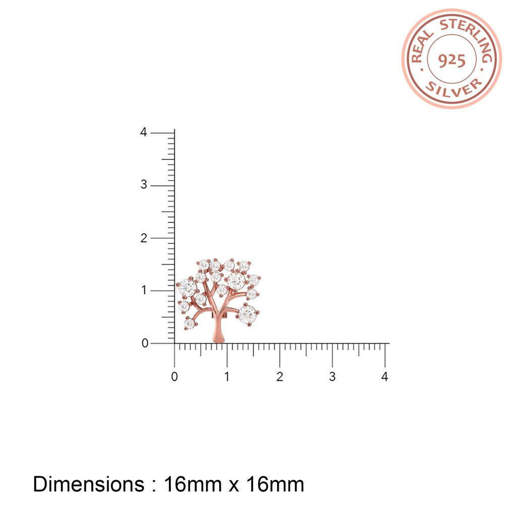 Rose Gold Dainty Tree Stud Earrings : ZLE-1088R