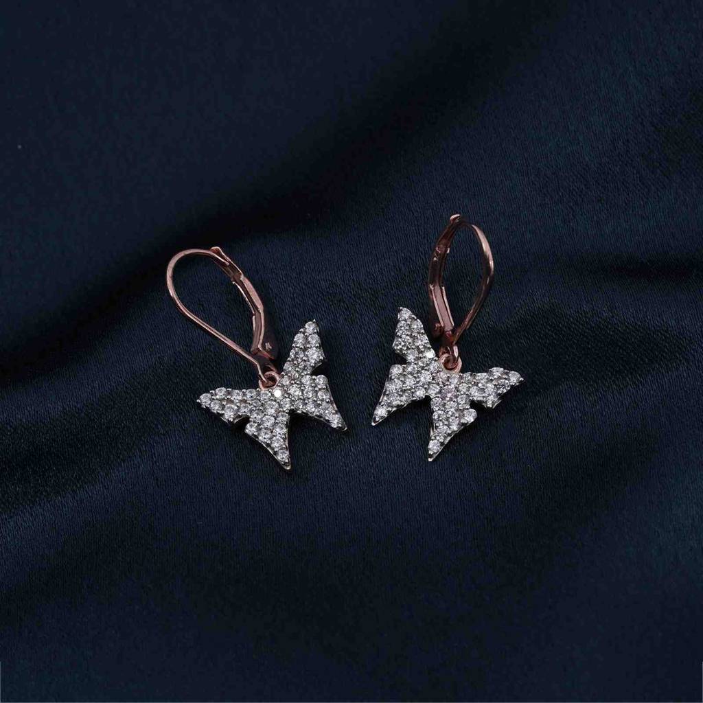 Rose Gold Charming Butterfly Earrings : ZLE-1105