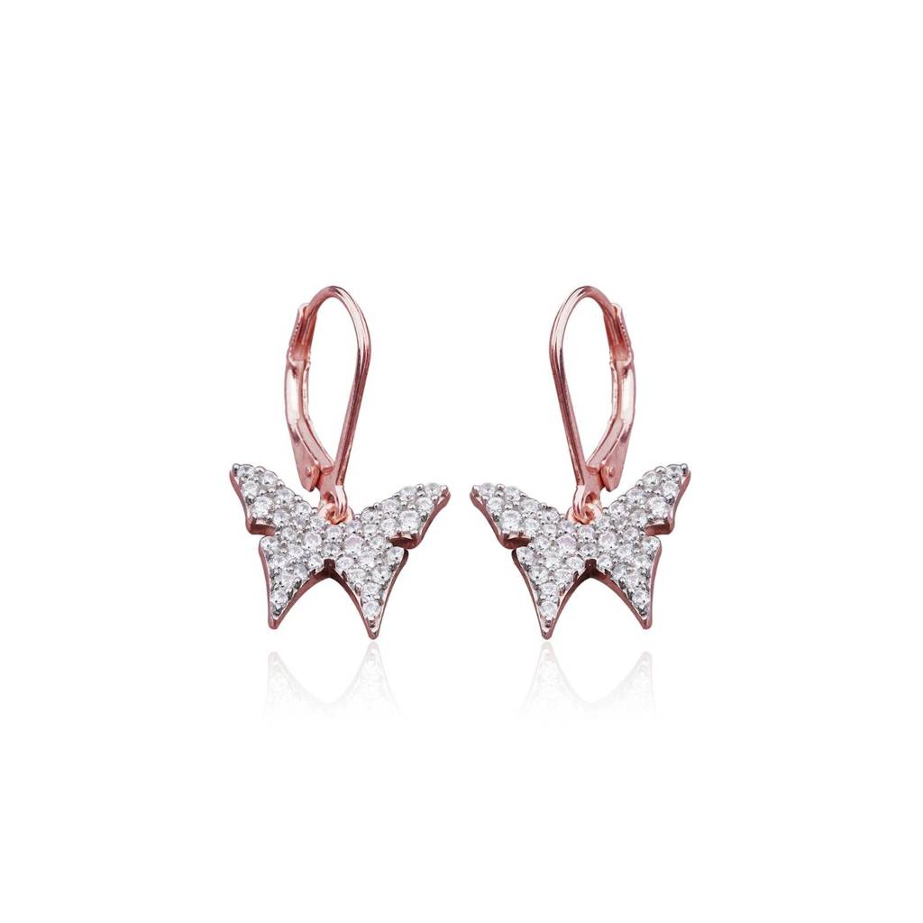 Rose Gold Charming Butterfly Earrings : ZLE-1105