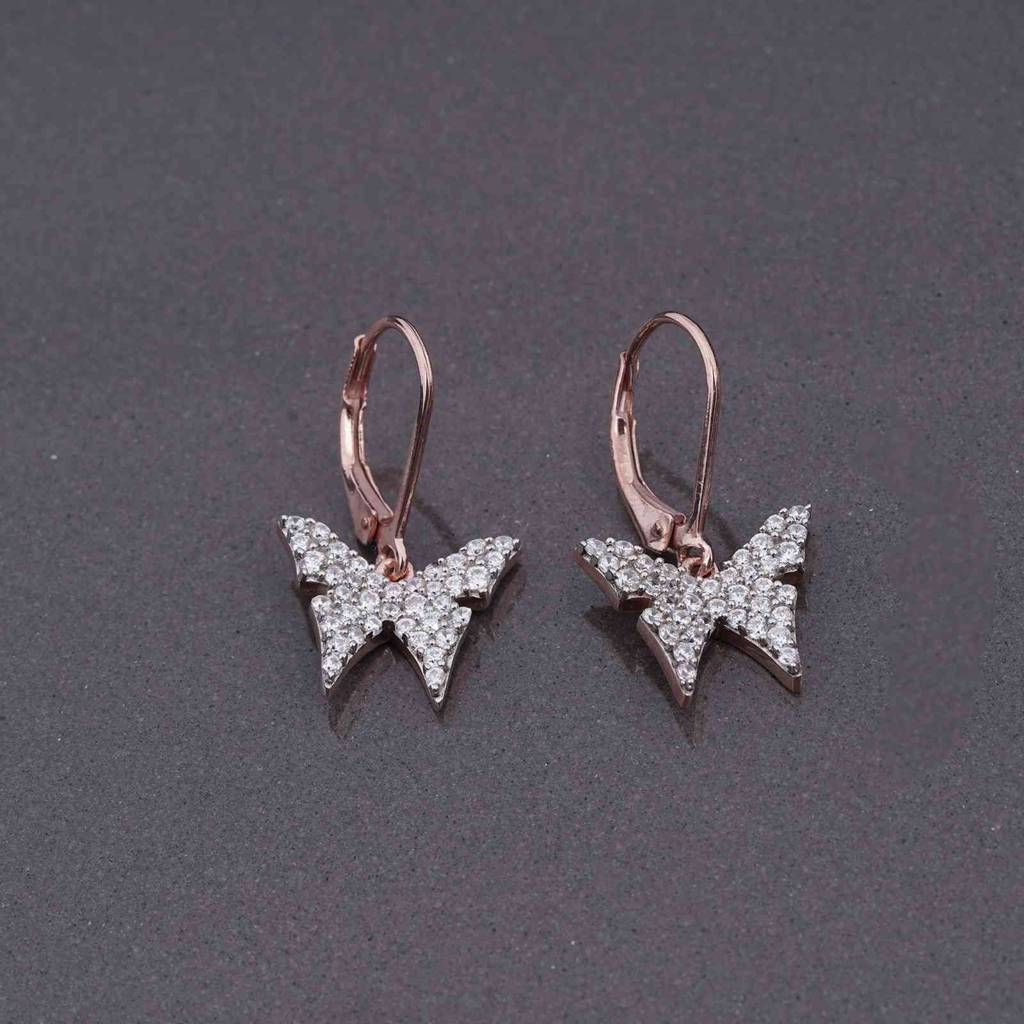 Rose Gold Charming Butterfly Earrings : ZLE-1105