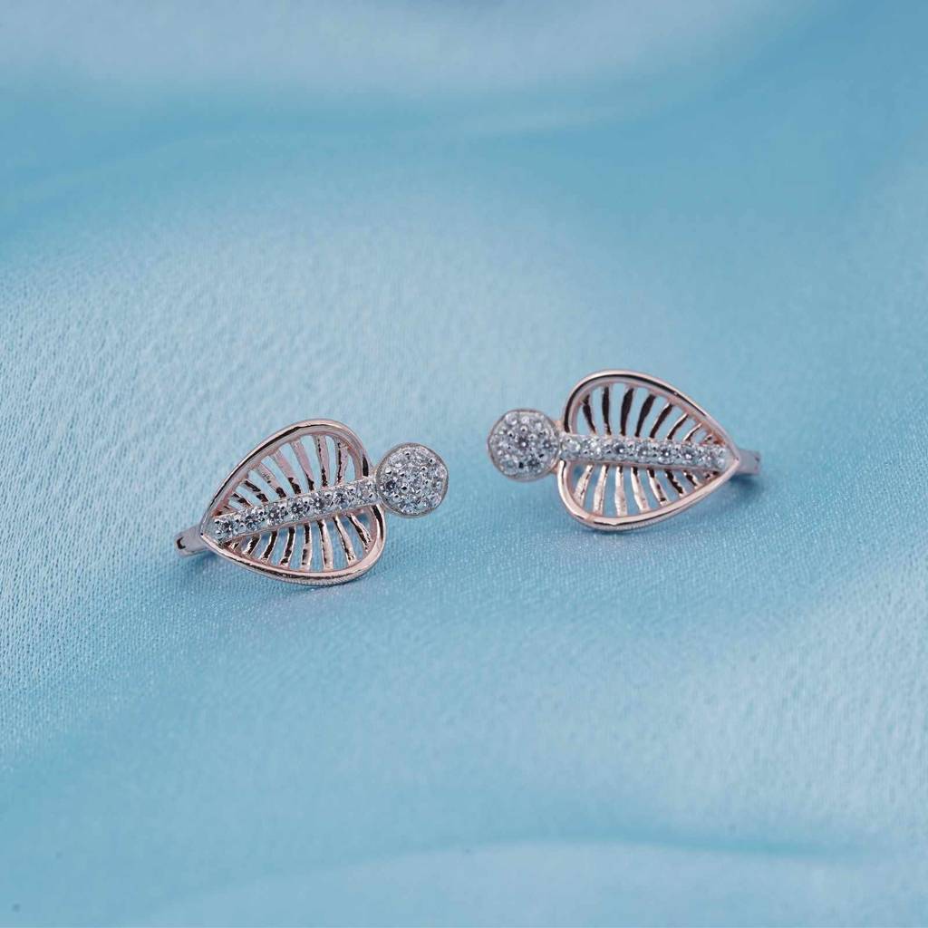 Rose Gold Heart Calista Earrings : ZLE-1109