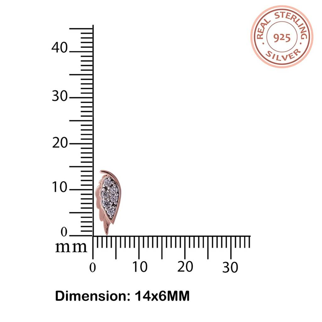 Rose Gold Mini Wings Stud Earrings : ZLE-1112