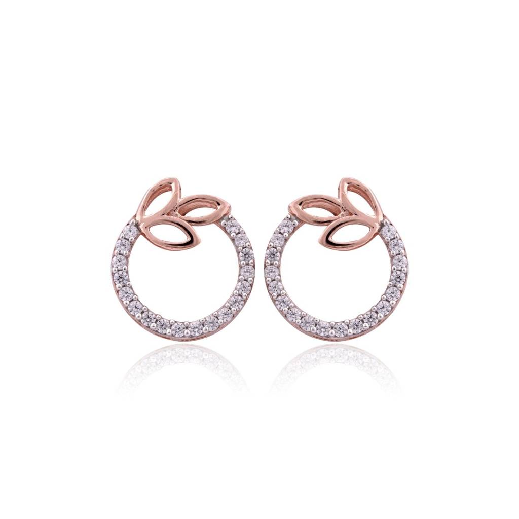 Rose Gold Elior Petal Stud Earrings : ZLE-1113