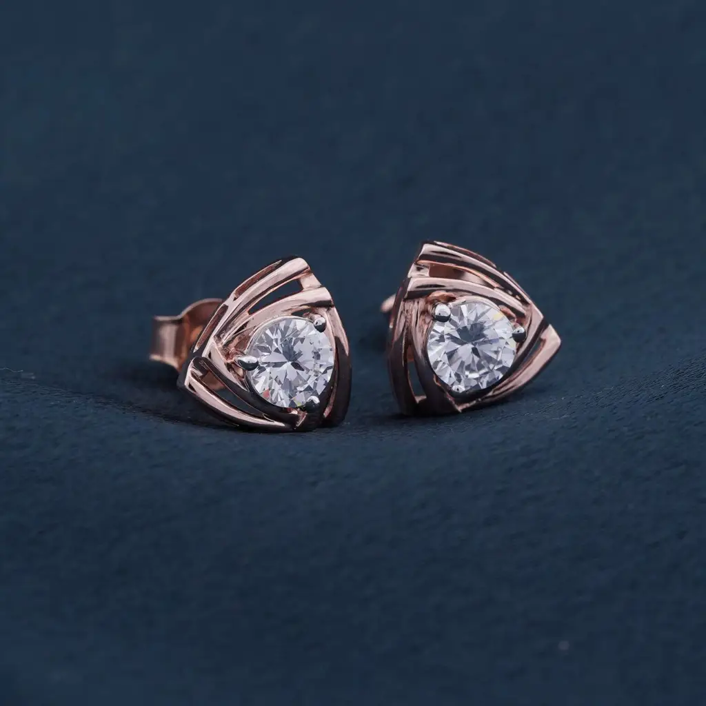 Rose Gold Triage Of Life Stud