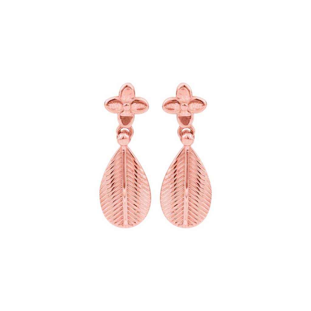 Rose Gold Leafy Hazel Earrings : ZLE-1119R