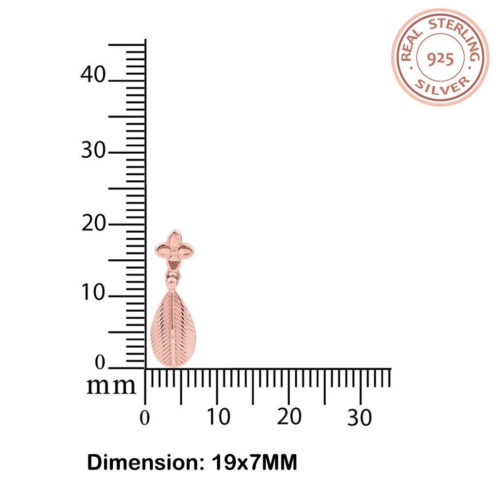 Rose Gold Leafy Hazel Earrings : ZLE-1119R